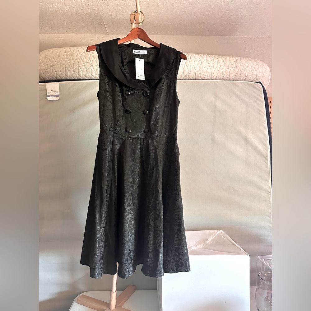 Black Sleeveless Cowl Neck Midi Dress